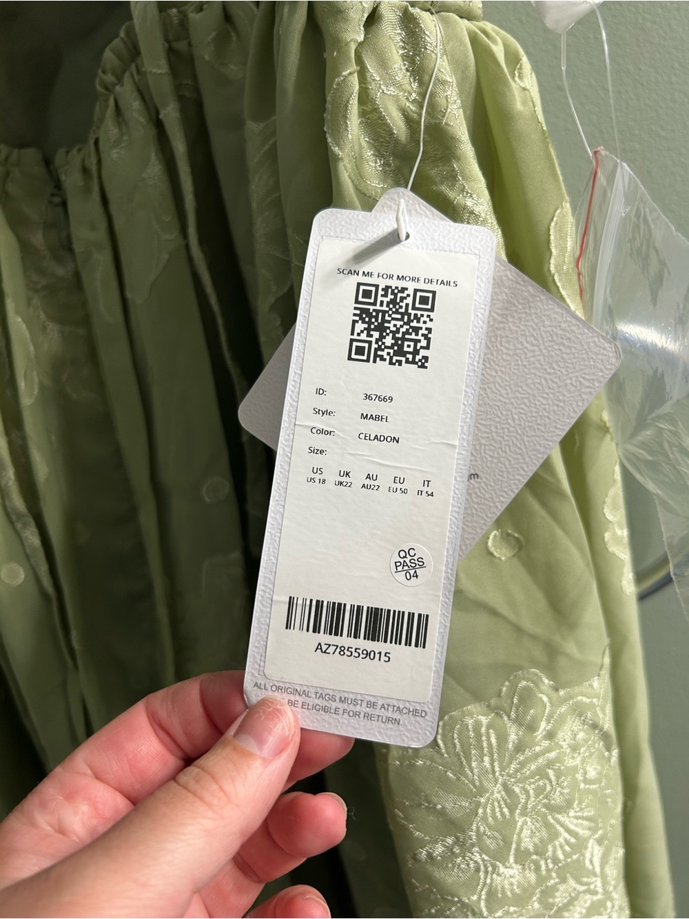 NWT azazie mabel celadon midi dress sage green wedding guest cocktail formal - Picture 4 of 7
